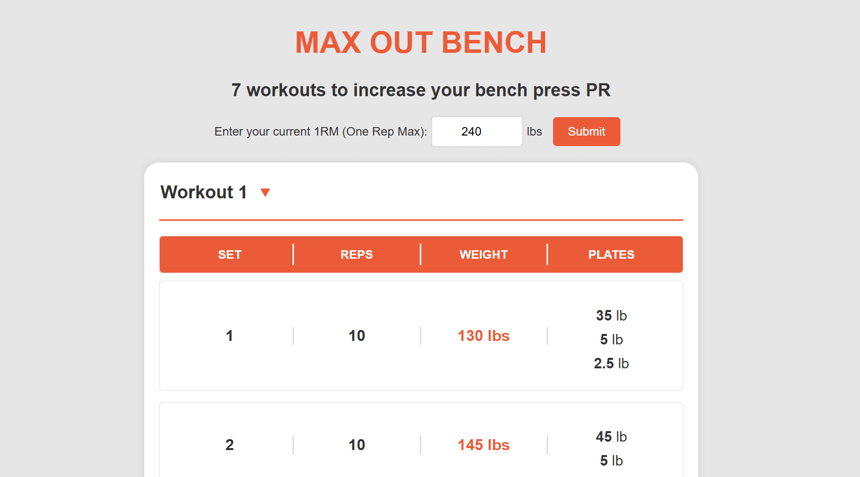 Bench Press Program